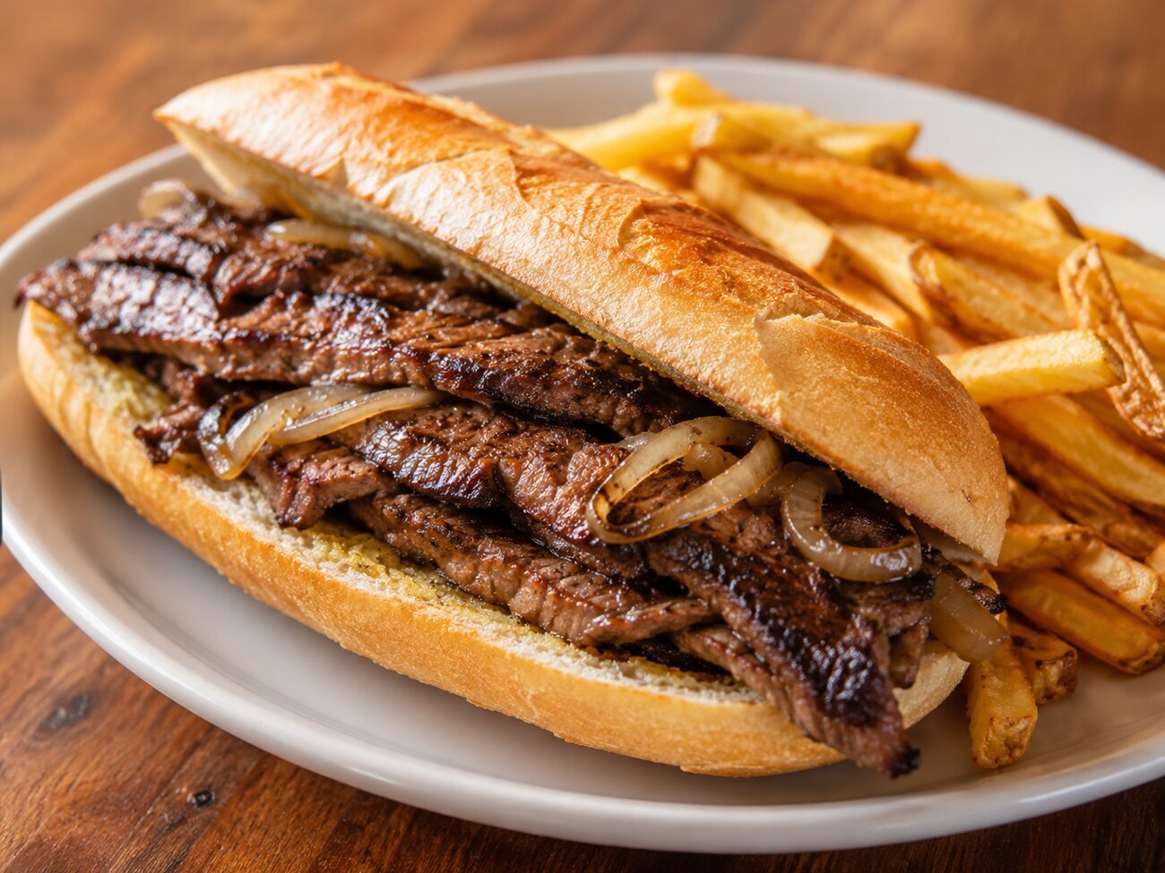 Marinated Skirt Steak Sandwich